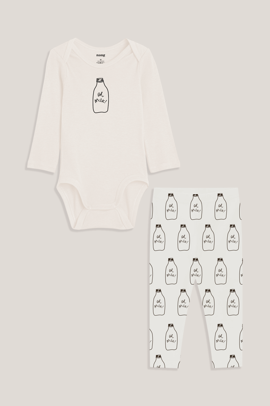 Conjunto de Body para Bebê - Longo Unissex - Oh Milk