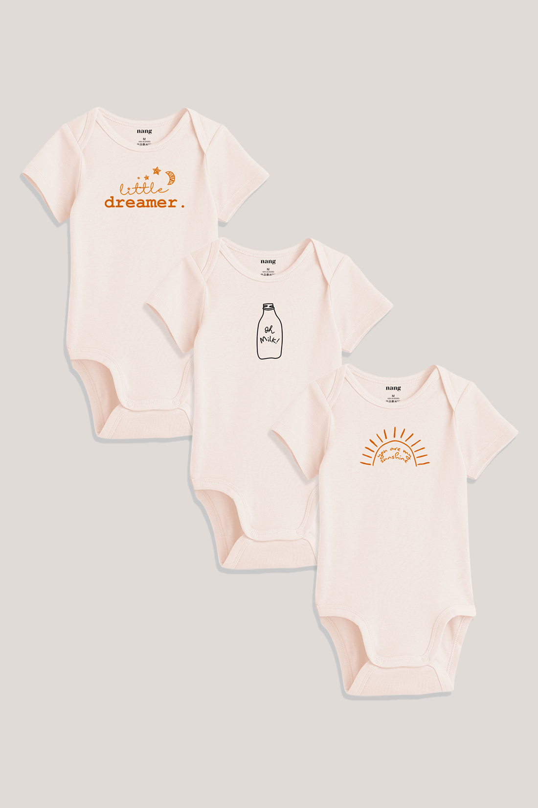 Kit Body Bebê Curto Unissex - Clean