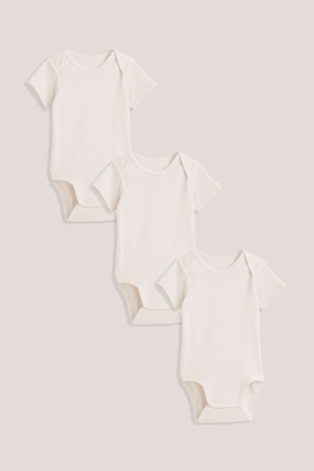 Kit Body Bebê Curto Liso - Off White