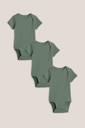 Kit Body Bebê Curto Liso - Verde Folha