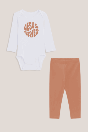 Conjunto de Body para Bebê - Longo Unissex - Jesus Saves