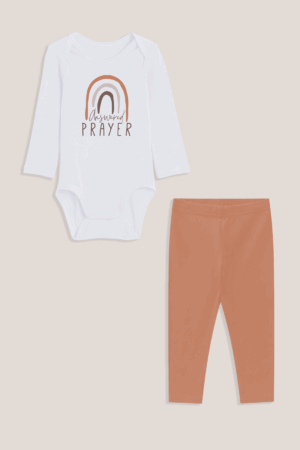 Conjunto de Body para Bebê - Longo Unissex - Oração Atendida