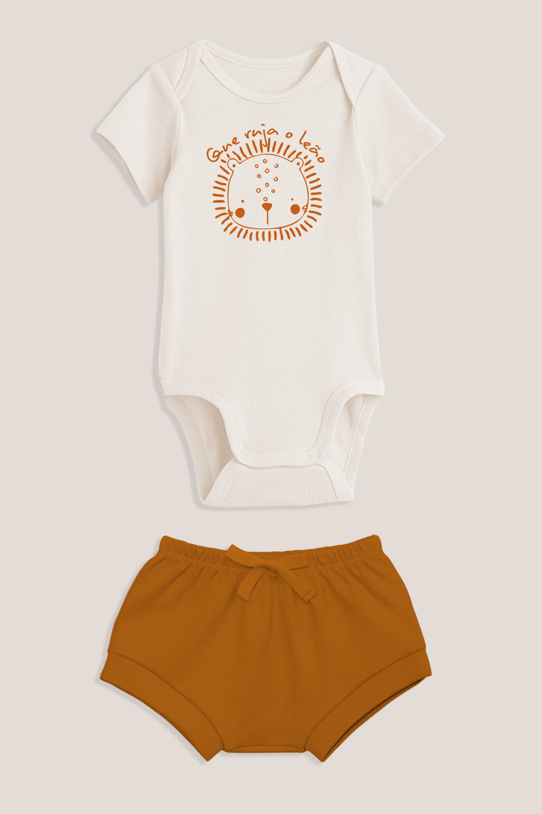 Conjunto de Body para Bebê - Curto Unissex - Que Ruja o Leão