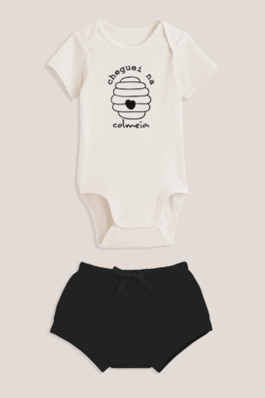 Conjunto de Body para Bebê - Curto Unissex - Cheguei na Colmeia
