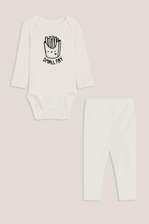 Conjunto de Body para Bebê - Longo Unissex - Batata Frita